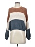 Debut 100% Polyester Color Block Brown Pullover Sweater Size S - photo 1