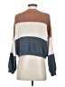 Debut 100% Polyester Color Block Brown Pullover Sweater Size S - photo 2