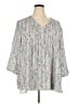 Rose + Olive 100% Polyester Gray 3/4 Sleeve Blouse Size 3X - photo 1