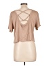 Blue Rain Tan Short Sleeve Top Size L - photo 2