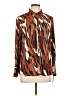 Insight 100% Polyester Animal Print Brown Long Sleeve Blouse Size L - photo 1