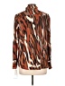 Insight 100% Polyester Animal Print Brown Long Sleeve Blouse Size L - photo 2