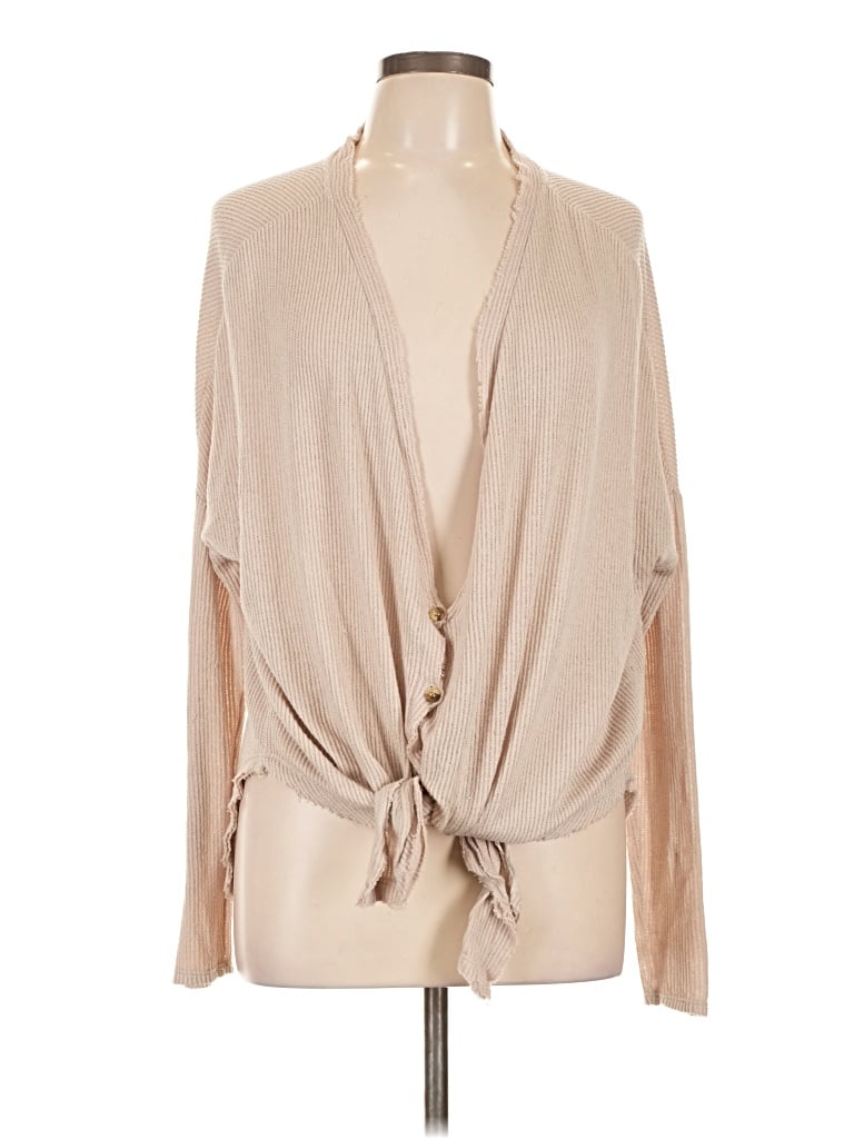 Pre-owned Blu Pepper Cardigan Sweater In Tan
