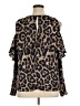 YOINS 100% Polyester Animal Print Brown 3/4 Sleeve Blouse Size 14 - photo 2