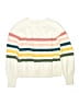 Lands' End 100% Cotton Stripes White Pullover Sweater Size 6 - 8 - photo 1