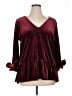 Halogen Burgundy Long Sleeve Blouse Size XL - photo 1