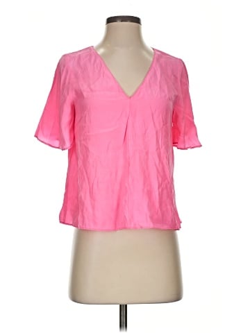 Amanda Uprichard Short Sleeve Silk Top (view 1)