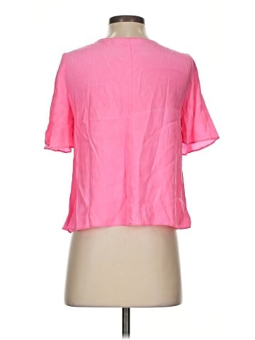 Amanda Uprichard Short Sleeve Silk Top (view 2)