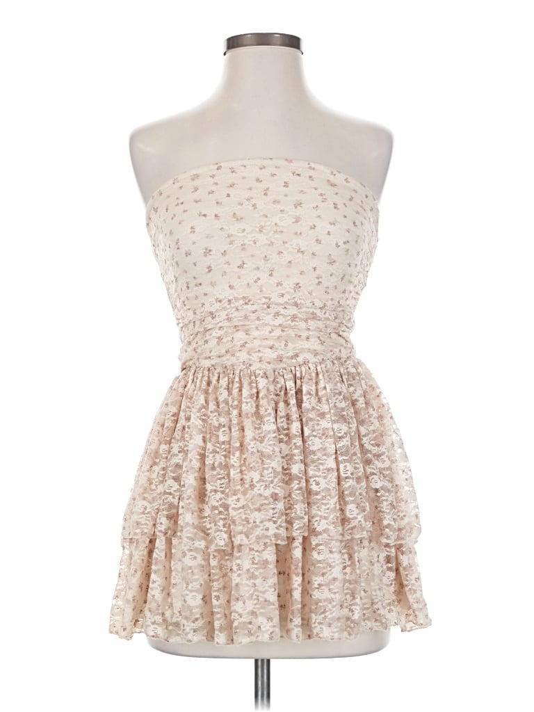 Altar'd State Cocktail Dress - Party: Ivory Stars Pattern Dresses - Used - Size X-Small