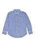 Crewcuts Checkered-gingham Blue Long Sleeve Button-Down Shirt Size 10 - photo 1