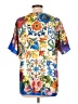 Dolce & Gabbana Blue Ivory Short Sleeve Blouse Size EU (IT) 48 / US 12 - photo 2
