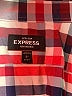 Express Checkered-gingham Red Long Sleeve Button-Down Shirt Size L - photo 7