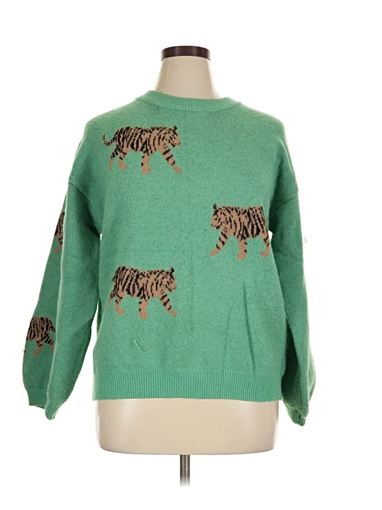 Pre-owned Bibi Pullover Sweater In Green