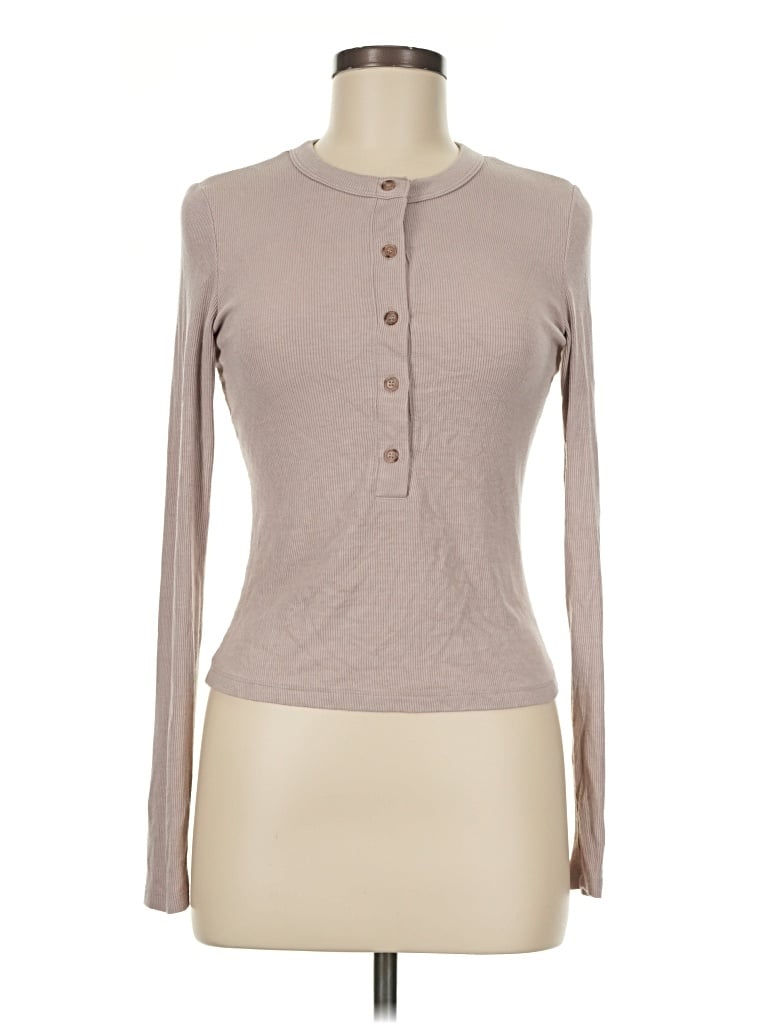 Pre-owned Betro Simone Long Sleeve Henley Shirt In Tan