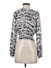 ALLSAINTS 100% Viscose Animal Print Silver Long Sleeve Blouse Size 0 - photo 1