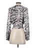 ALLSAINTS 100% Viscose Animal Print Silver Long Sleeve Blouse Size 0 - photo 2