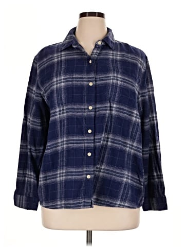 a.n.a. A New Approach 3/4 Sleeve Button-Down Shirt (view 1)