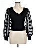 Almost Famous Black Long Sleeve Top Size L - photo 1