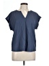 Bobeau Blue Short Sleeve Blouse Size L - photo 1