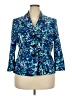 Le Suit Print Blue Blazer Size 18 - photo 1