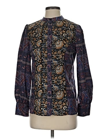 Antik Batik Long Sleeve Silk Top (view 1)