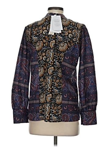 Antik Batik Long Sleeve Silk Top (view 2)