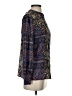Antik Batik 100% Silk Paisley Blue Long Sleeve Silk Top Size S - photo 4