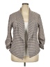 Fashion 100% Polyester Chevron-herringbone Gray Blazer Size 2X - photo 1
