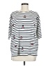 Desigual Stripes White 3/4 Sleeve Top Size M - photo 1