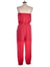 Naked Zebra 100% Polyester Solid Red Jumpsuit Size L - photo 2