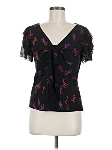 Karen Millen Short Sleeve Silk Top (view 1)