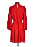 Ann Taylor 100% Polyester Solid Red Casual Dress Size S (petite) - photo 2