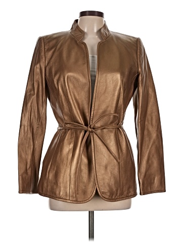 Linda Allard Ellen Tracy Leather Jacket (view 1)