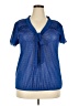 Julie's Closet 100% Polyester Blue Short Sleeve Blouse Size 3X - photo 1
