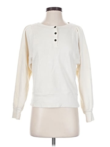 Madewell Henley Puff-Sleeve Sweatshirt (view 1)