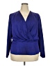 INC International Concepts Blue Long Sleeve Blouse Size XXL - photo 1