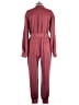 For Love & Lemons 100% Polyester Solid Burgundy Jumpsuit Size L - photo 2