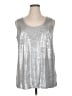 Roaman's Metallic Silver Sleeveless Top Size 14 (M) - photo 1