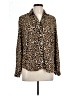 MICHAEL Michael Kors 100% Polyester Animal Print Brown Long Sleeve Blouse Size L - photo 1