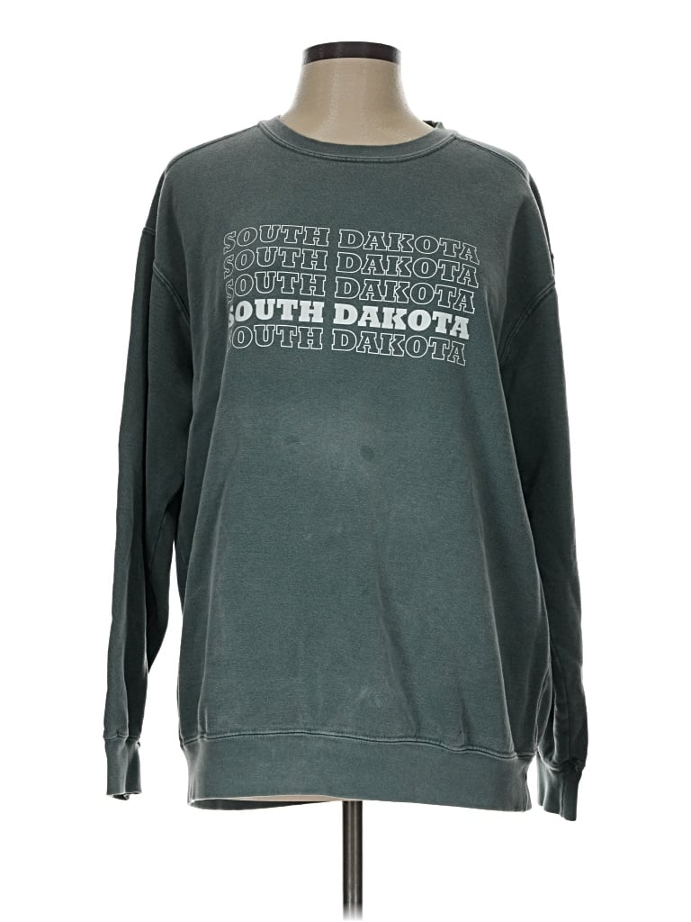 Pre-owned Comfort Colors Sweatshirt In Green