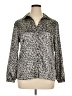 Croft & Barrow Animal Print Silver Long Sleeve Blouse Size XL - photo 1