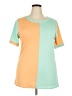The ZigZag Stripe Color Block Orange Short Sleeve Top Size XXL - photo 1