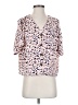 Elodie Animal Print Pink Short Sleeve Blouse Size S - photo 1
