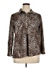 New York Laundry Animal Print Brown Long Sleeve Blouse Size XL - photo 1