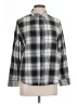 St. John's Bay 100% Cotton Plaid Silver Long Sleeve Button-Down Shirt Size L (petite) - photo 1