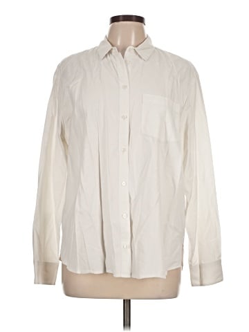 Madewell Drapey Oversized Boyshirt in Pure White (view 1)