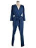 Fraiche Solid Blue Jumpsuit Size M - photo 1