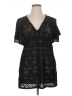 Bongo 100% Polyester Black Short Sleeve Blouse Size XL - photo 1