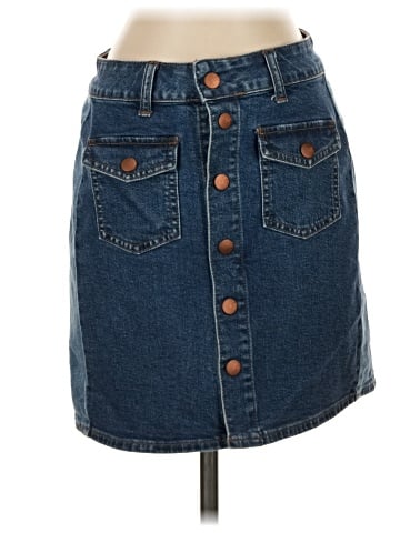 Madewell Stretch Denim Straight Mini Skirt: Pieced Edition (view 1)