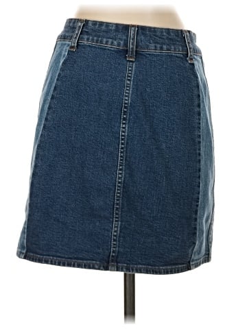 Madewell Stretch Denim Straight Mini Skirt: Pieced Edition (view 2)